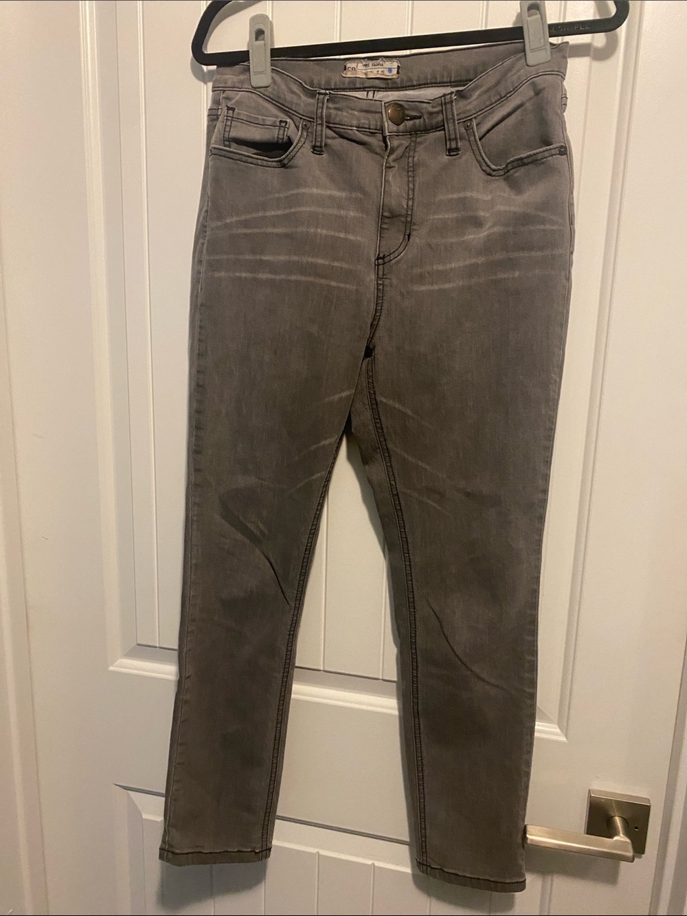 Free People  Slim Straight Jeans in Gray